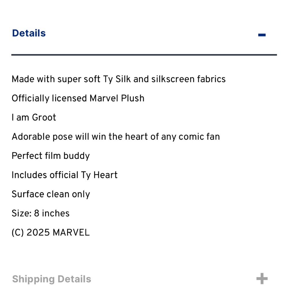 Groot Marvel Ty Beanie Babies l Brown Stuffed Animal Plush - Picture 8 of 10